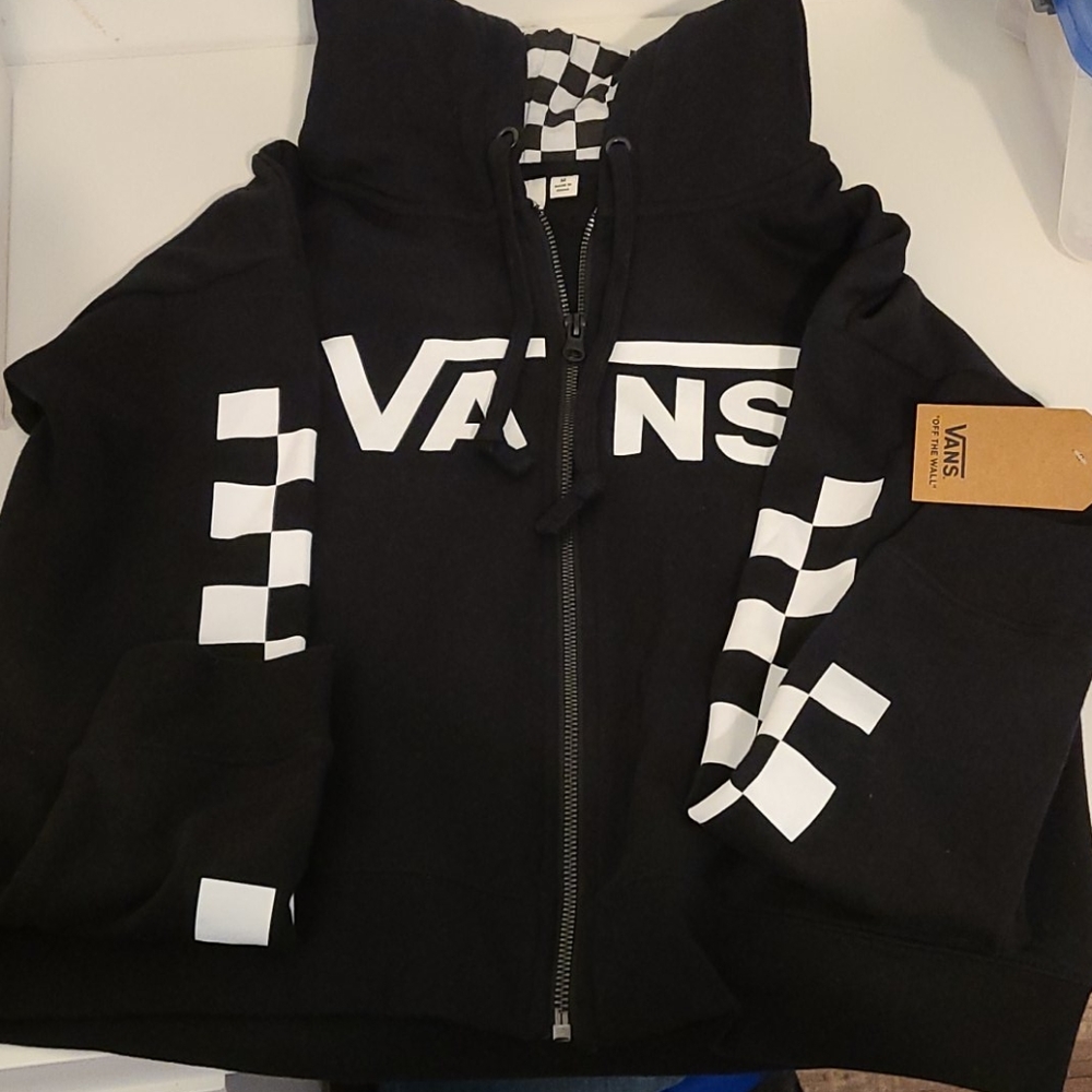 New Black Women's Vans zip up hoodie
